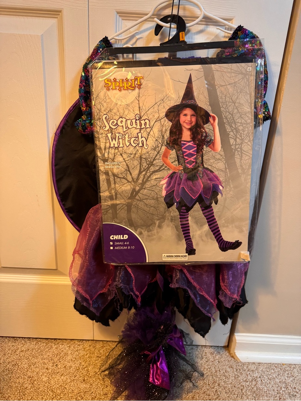 Spirit Purple and Black Sequin Witch Costume for Kids